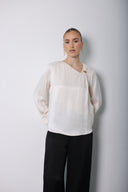 Cream Glow Flow Blouse