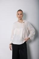 Cream Glow Flow Blouse