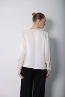 Cream Glow Flow Blouse